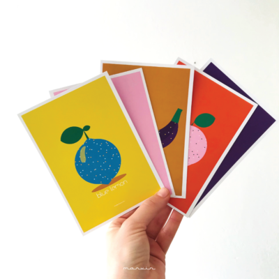 fruit postcards